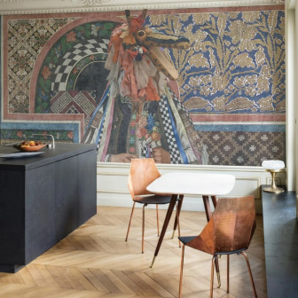 Fototapet artistic cu motiv tradițional reinterpretat