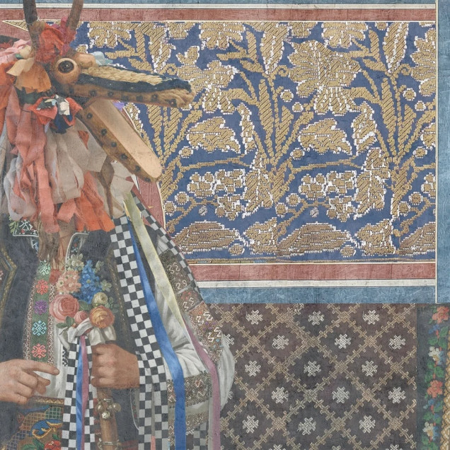 Fototapet artistic cu motiv tradițional reinterpretat