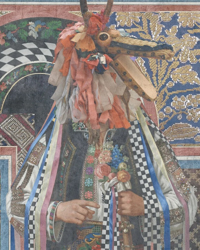Fototapet artistic cu motiv tradițional reinterpretat