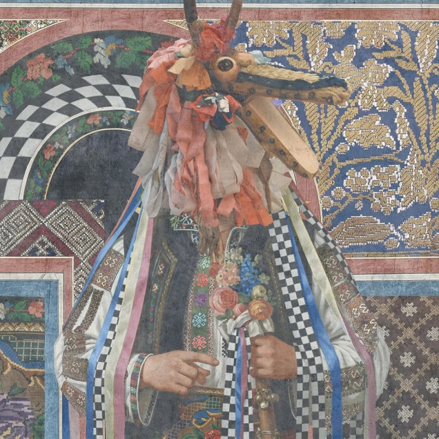 Fototapet artistic cu motiv tradițional reinterpretat
