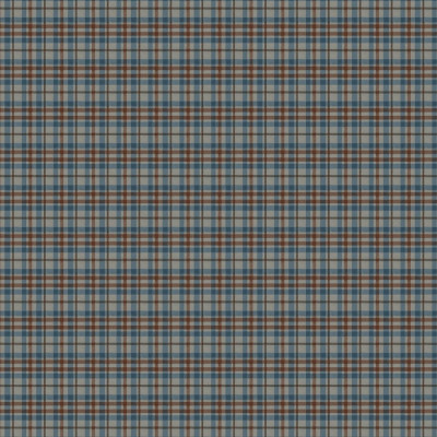 Tapet cu model tartan bej, albastru și roșu în decor de dormitor