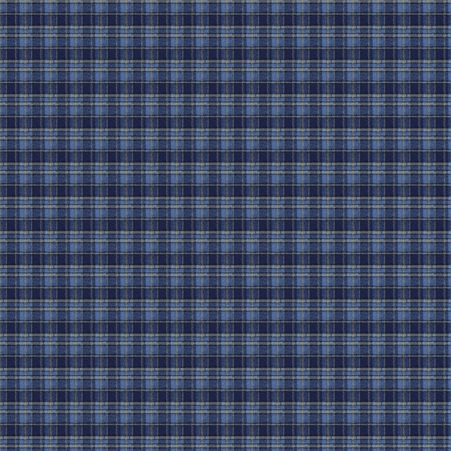 Tapet cu model tartan albastru într-un dormitor elegant