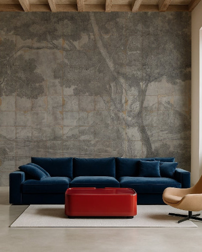 Fototapet personalizat cu un design artistic elegant, reprezentând un copac impunător