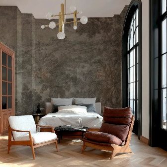 Tapet personalizat cu peisaj elegant în dormitor