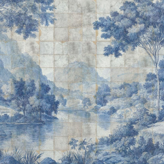 Fototapet personalizat cu peisaj natural albastru