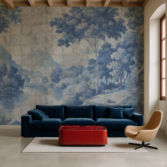 Fototapet personalizat cu peisaj natural albastru