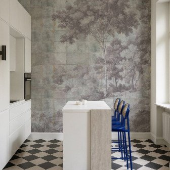 Fototapet personalizat cu peisaj de vale liniștită