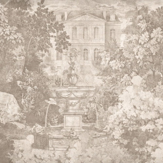 Tapet cu grădină secretă crem într-un living elegant