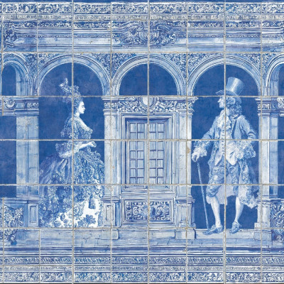 Fototapet personalizat cu design clasic albastru
