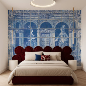 Fototapet Palace Masquerade - personalizat, VLAdiLA Fototapet personalizat cu design clasic albastru