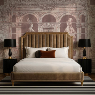 Fototapet Palace Masquerade, Rose - personalizat Fototapet personalizat cu design clasic în nuanțe de rose