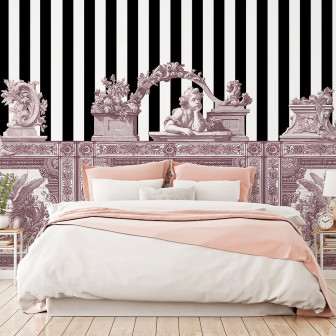 Fototapet Opulent Friezes Rose Fototapet cu frize opulente în nuanțe de roz