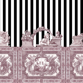 Fototapet Opulent Friezes Rose Fototapet cu frize opulente în nuanțe de roz