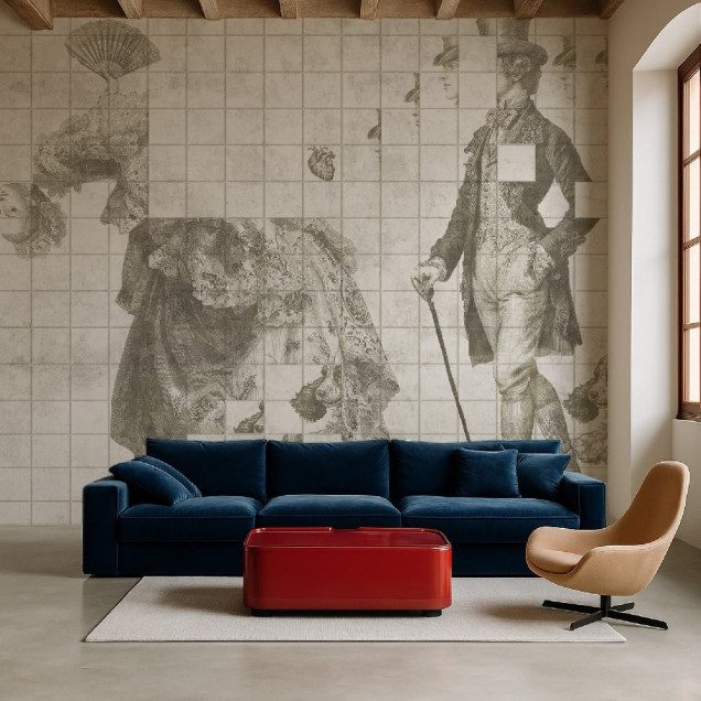Fototapet personalizat cu design elegant în nuanțe de crem