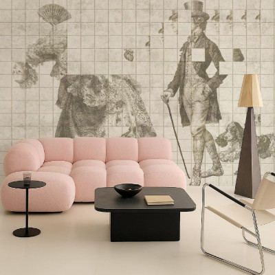 Fototapet personalizat cu design elegant în nuanțe de crem
