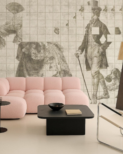 Fototapet personalizat cu design elegant în nuanțe de crem