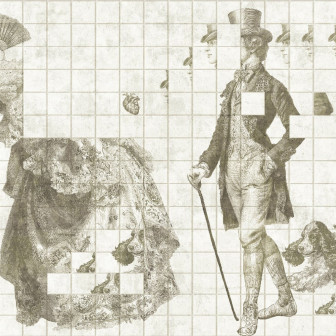 Fototapet Phantom Gentleman, Cream - personalizat Fototapet personalizat cu design elegant în nuanțe de crem