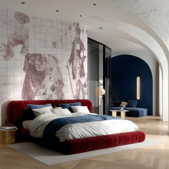 Fototapet Personalizat - Design Elegant Fototapet personalizat cu design elegant într-un dormitor modern