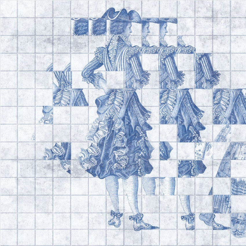 Fototapet elegant cu motiv artistic în nuanțe de crem