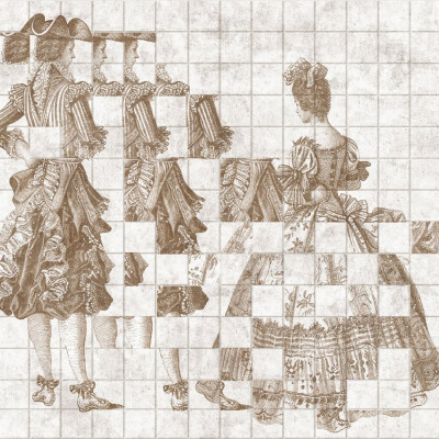 Fototapet elegant cu motiv artistic în nuanțe de crem