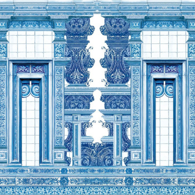 Fototapet cu motiv ornamental de catedrală în dormitor