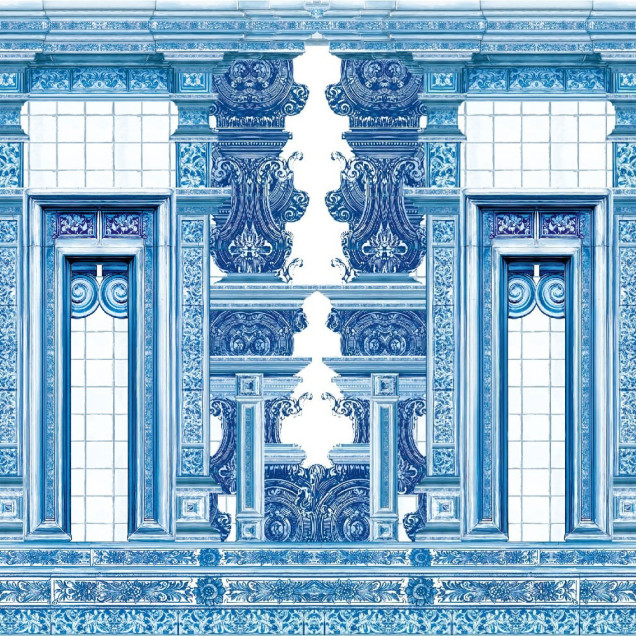 Fototapet cu motiv ornamental de catedrală în dormitor
