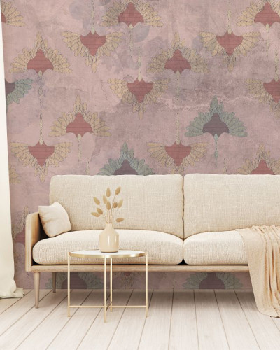 Tapet cu motive florale delicate, perfect pentru a crea o atmosferă calmă și relaxantă.