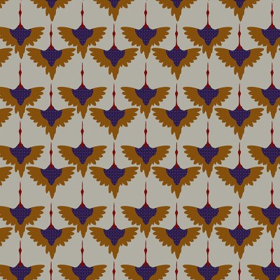 Tapet cu design retro cu model elegant de păsări cu aripi întinse. Ideal pentru a aduce un strop de culoare și o atmosferă vintage în casa ta.