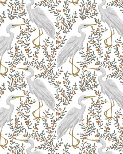 Tapet Bird story cu design delicat de pasari si crengute