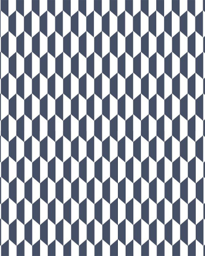 Tapet Hex, model geometric hexagonal, albastru închis și alb