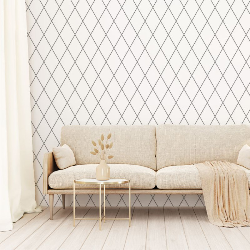 Tapet cu model geometric subtil, Soft Diamond