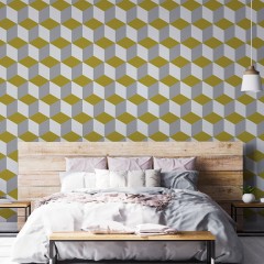 Tapet Yellow and White Cube, personalizat, VLAdiLA