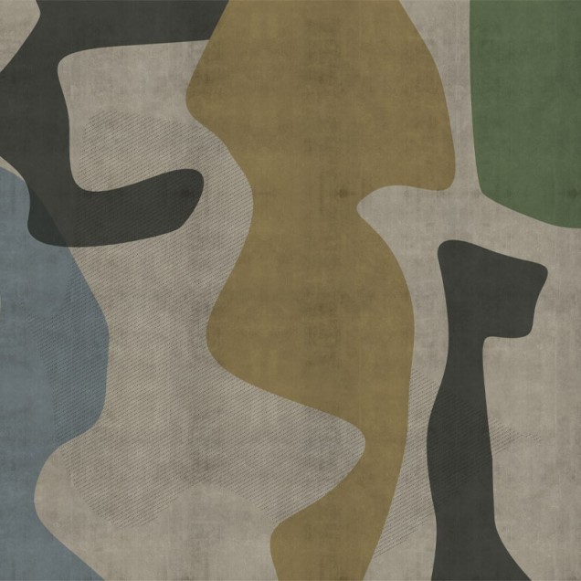 Tapet Abstract Modern Tapet abstract cu forme organice și culori calde