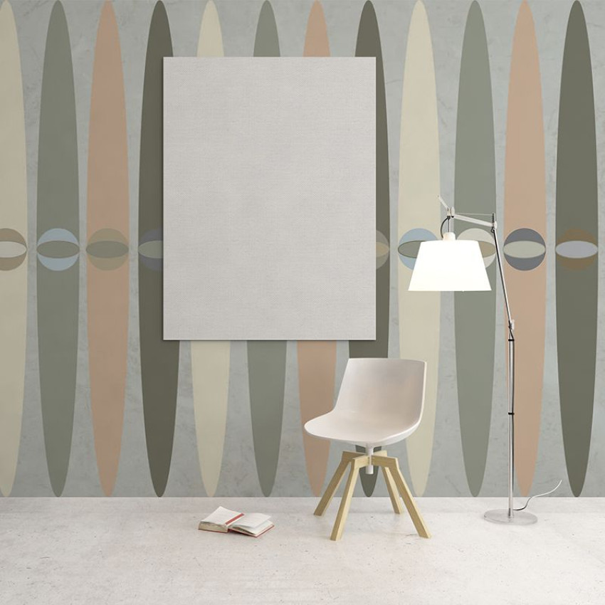 Tapet modern cu design geometric, tapet retro