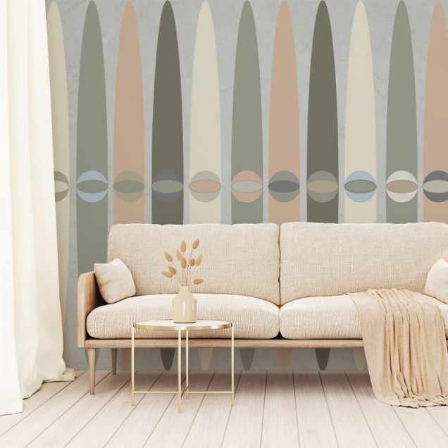 Tapet modern cu design geometric, tapet retro