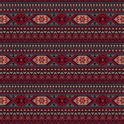 Tapet geometric vibrant, inspirat de motive tradiționale.