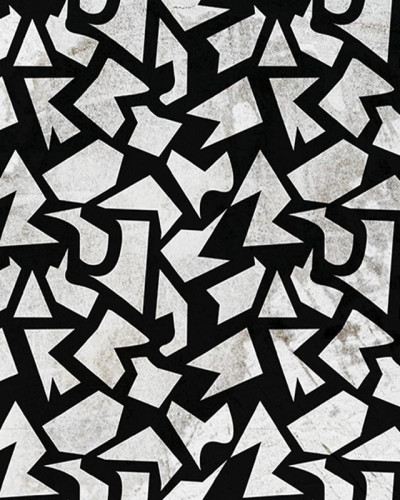 Tapet geometric grunge cu design abstract în gri și negru