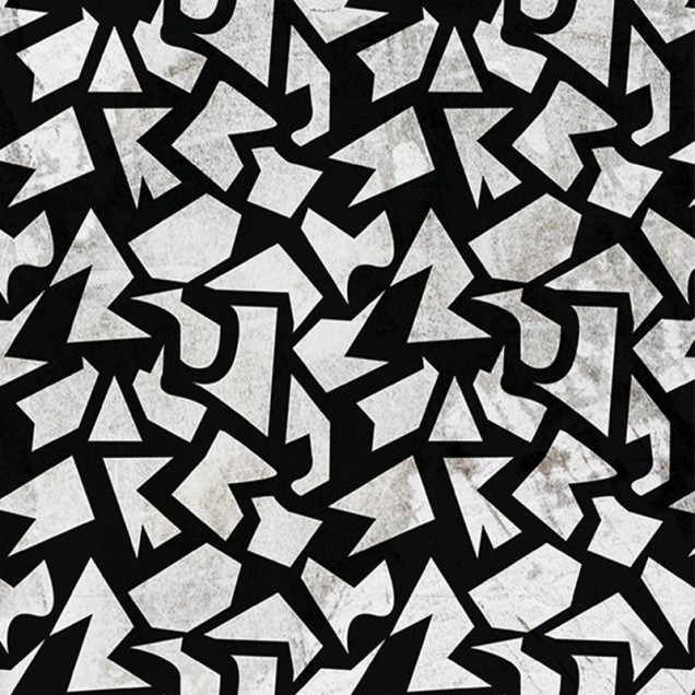 Tapet geometric grunge cu design abstract în gri și negru