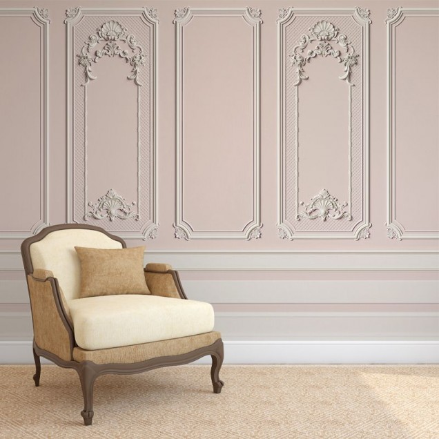 Tapet cu design clasic Rose Stucco, cu o textură fină și un finisaj mat, perfect pentru a crea un ambient sofisticat.
