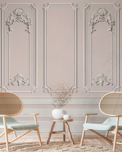 Tapet cu design clasic Rose Stucco, cu o textură fină și un finisaj mat, perfect pentru a crea un ambient sofisticat.