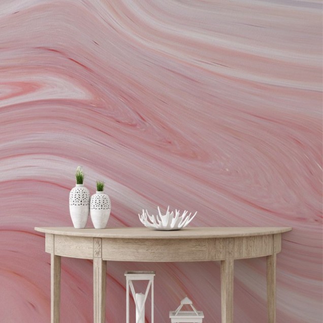 Tapet cu design abstract in nuante delicate de roz.