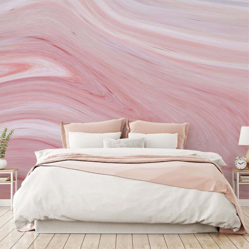 Tapet cu design abstract in nuante delicate de roz.