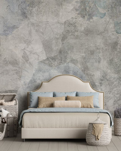 Tapet Grunge abstract cu flori estompate, perfect pentru decorarea dormitorului.