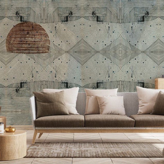 Tapet cu design abstract elegant, cu linii fine și forme geometrice, perfect pentru un look modern și sofisticat