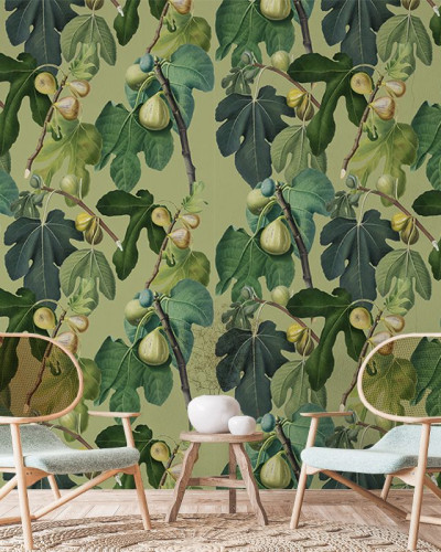 Tapet cu frunze și smochine, design elegant, VLAdiLA
