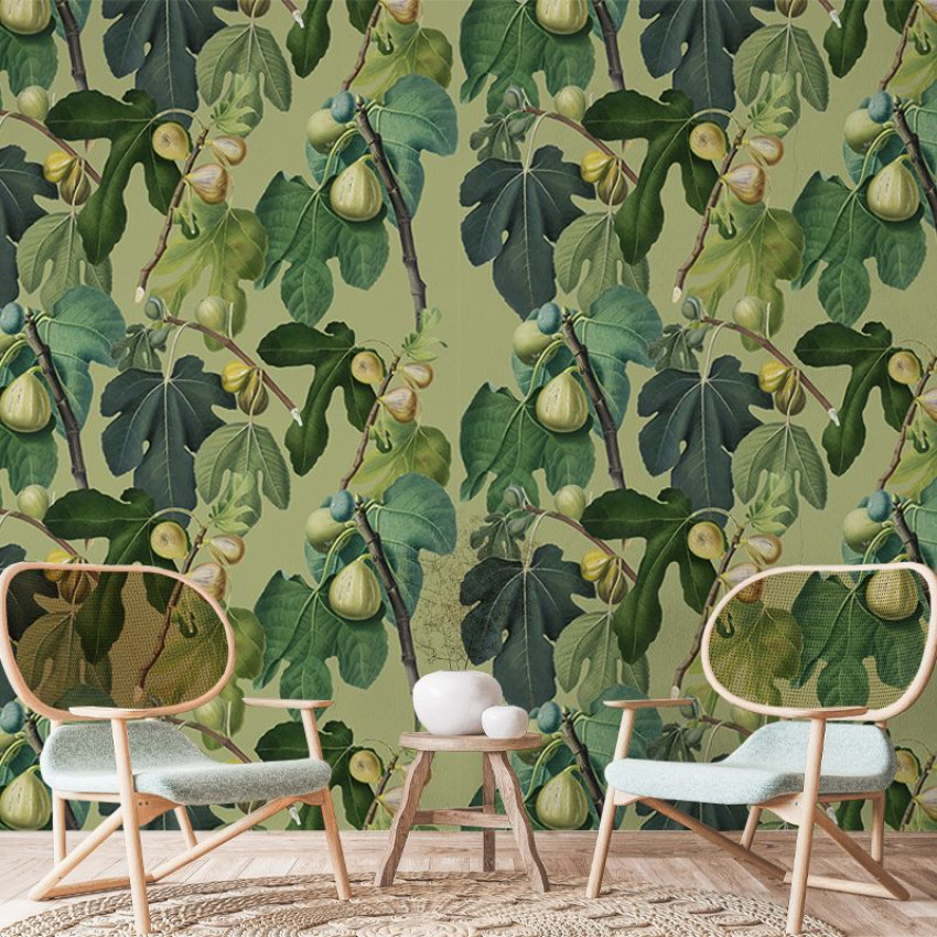 Tapet cu frunze și smochine, design elegant, VLAdiLA