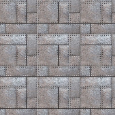 Tapet cu design industrial, Iron Bricks, aspect metalic