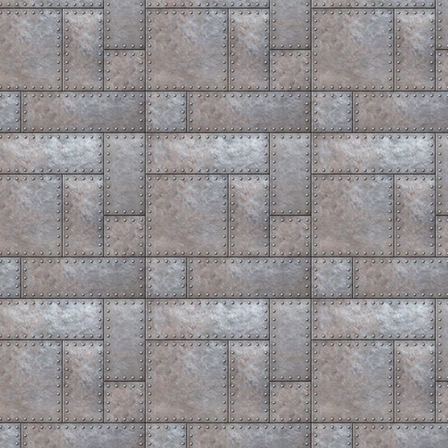 Tapet cu design industrial, Iron Bricks, aspect metalic