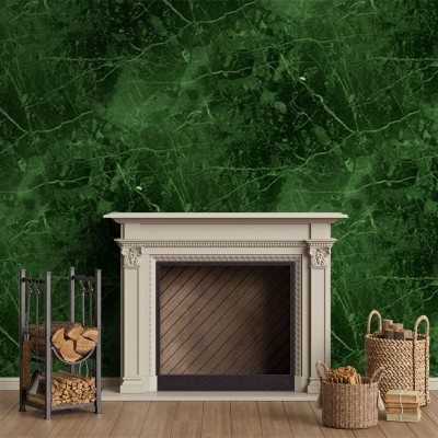 Tapet cu design marmură verde