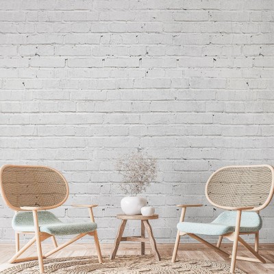 Tapet cu aspect de cărămidă albă, White Bricks